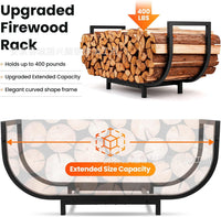 Metal Firewood Rack for Outdoor Camping Wood Storage Organizer