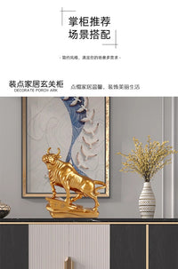 Wall Street Bull Figurine, Resin, Light Luxury Style