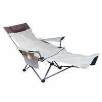 Foldable Armchair with beverage Holder High spine Support Camping Chair Lightweight