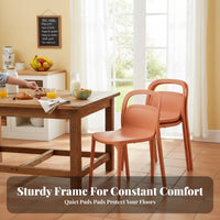 Stackable Plastic Chair Thickened Construction Indoor Seating Bright Hues Easy to Clean for Apartment Dwellers, Kitchen, Cafe