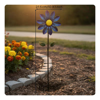 Rotating Flower Whirling Floral Ornament Colorful Metal Flower Stake