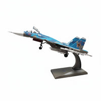 High-Fidelity Simulation 1:100 Scale Su-33 Fighter Jet Model Foldable Wings Russian Navy Su-33 Diecast Model Opening Canopy Carrier-Based Fighter Jet Model Rolling Wheels for Aviation Fans