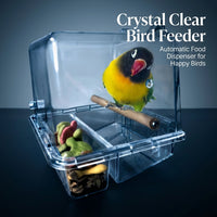 Bird Feeder Bath Combo Hanging, Transparent Acrylic Bird Bath Feeder Station for Small Birds, Parrot - Bird food bowl