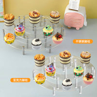 Acrylic Cake Display Stand Figurine Storage Desktop Organizer Tiered Step Display Rack