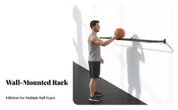 Space Saving Exercise Ball Wall Rack Multi-Purpose Exercise Ball Storage Rack Heavy Duty Easy to Install for Garage
