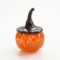Glass Pumpkin Ornament Translucent Sculpture Decorative for Tabletop