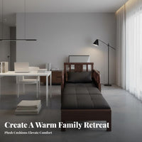 Extendable Single Sofa Bed Multi-Functional Pull-Expandable Single Bed Two-in-oneUse Space-Saving Design for Apartment Dwellers