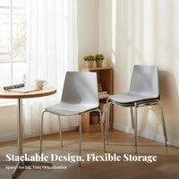 Stackable Molded Plastic Seat Nordic Modern Design Armless Shell Chair Space-Saving Lightweight for Apartment Dwellers