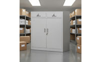 Metal Office Cabinet Double Door Lockable Storage Cabinet Low Profile