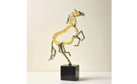 Horse Figurine with Metal Frame Tabletop Standing Horse Statue Modern for Office