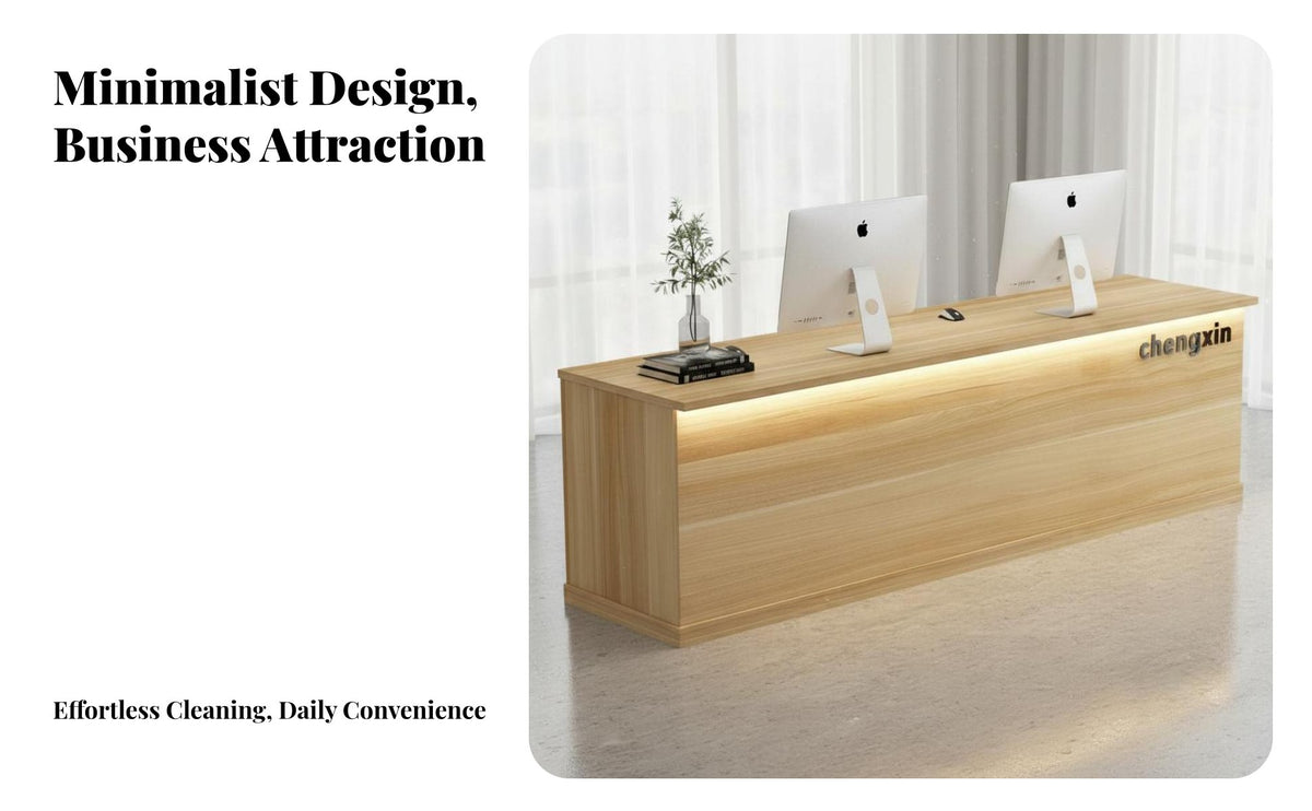 Reception Desk Scratch Resistant Modern Reception Desk Waterproof Cashier Checkout Counter for Salon Owners, Receptionists, Hotel, Lobby, Waiting Room