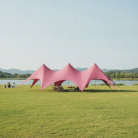Three-Peak Canopy Tent Heavy Duty Star Canopy with Poles Tear-Resistant Large Outdoor Pavilion for Event Planners, Campers, Festivals, Camping