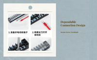 Double row insulated screw terminal block connector