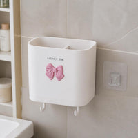 Wall-Mounted Comb Toothbrush Holder for Bathroom Storage, No-Drill Organizer