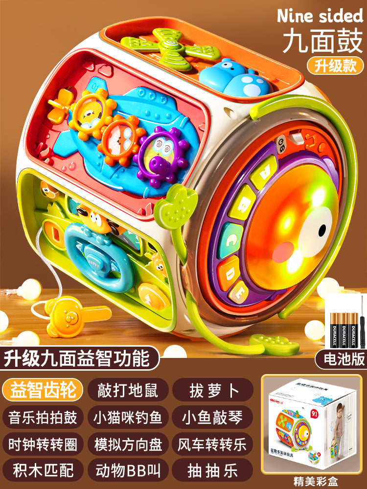 婴儿玩具手拍鼓七面体宝宝6个月以上益智早教0-1岁音乐六面体拍鼓