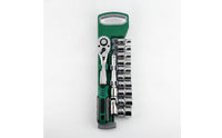 Industrial Socket Wrench Kit with Case Reversible Ratchet Wrench Set with Sockets Portable Ratchet Compatible for DIYers