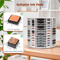 Rotating Stamp Pad Storage Rack with 72 Compartments for 3x3 Inch Pads