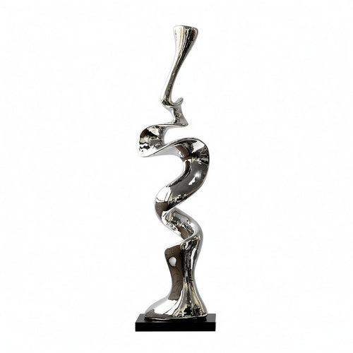 Abstract Resin Statue Reflective Abstract Sculpture Smooth Surface Decorative Sculpture for Living Room Display