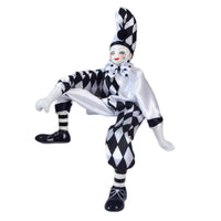 Dangling Leg Clown Doll Poseable Limbs Collectible Harlequin Figurine