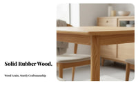 Solid Wood Japanese Style Wooden Table Nordic Style Dining Table Rectangular Kitchen Table Household Furniture Smooth Finish Suitable for Dining Room Family Gathering Kitchen