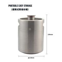 2L Stainless Steel Beer Brewing Secondary Fermentation Bucket with Threaded Lid