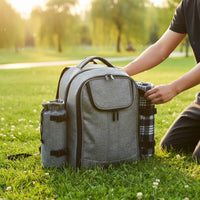 4 Person Picnic Set Backpack Two Shoulder Straps Picnic Backpack Complete Outdoor Gear for Camping
