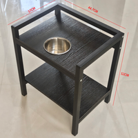 麻将机钢木茶几棋牌室茶水架打牌用麻将桌边几带烟缸岩板放水壶