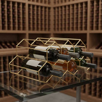 Wine Rack Modern Beverage Rack with Geometric Design Decorative for Kitchen, Dining Room