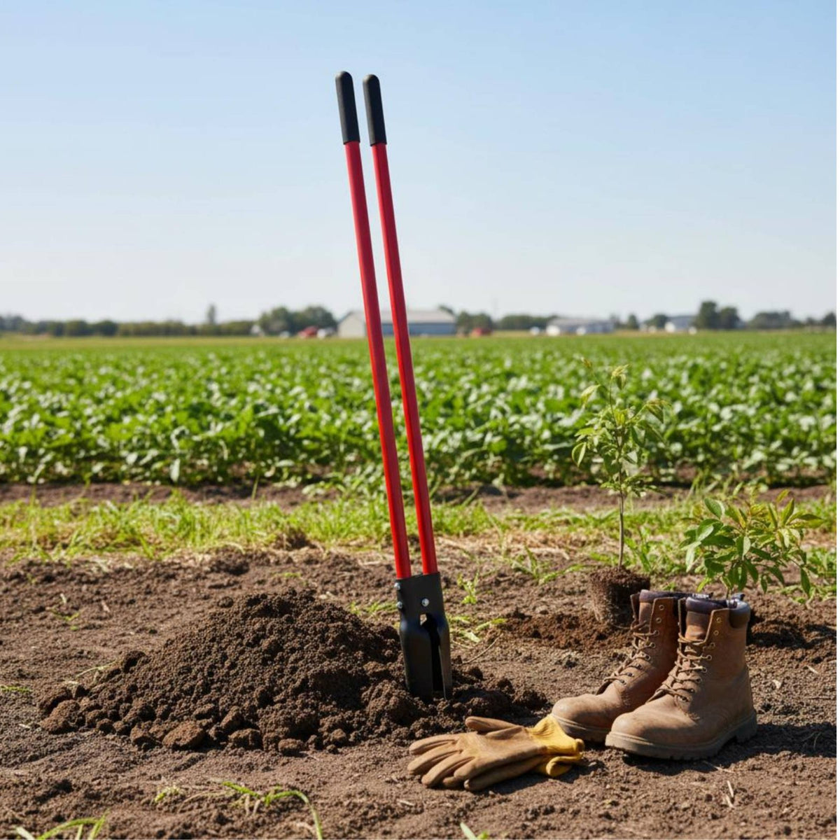 2 Pieces Post Hole Digger Double-Sided Sharp Blades Manual Post Hole Digger Double Shovel Labor Saving Tough for Agriculture