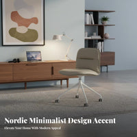 Armless Rolling Chair Height Adjustable Swivel Seat Nordic Design for Study Room