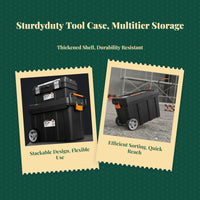 Rolling tool box for garage