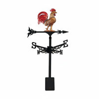 Weathercock Weathervane Wrought Iron Roof Mount Wind Indicator Easy to Install Outdoor Decoration for Yard, Farmhouse