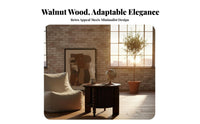 2 Pieces Round Nesting Table Set Dense Wood Wood Construction Tripod Nesting Tables Retro Aesthetic Polished Rounded Edges