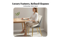 Upholstered Side Chair with Metal Legs Modern Minimalist Design Dining Seating Sturdy Construction Easy to Clean for Living Room