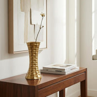 Gold Resin Vase Wide Base Table Ornament Centerpiece