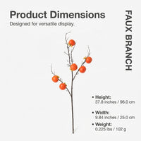 Artificial Persimmon Branches for Decor, Lifelike Foam Fruit Branches, No Wateri #variant:Persimmon Small Fruit