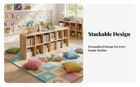 Configurable Cube Organizer Shelf Storage Unit Sturdy Framework Wooden Construction Versatile Use Suitable for Book Lovers Homeowners Study Room Kindergarten
