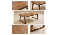 Modern Dining Table with Trapezoidal Legs Industrial Rectangular Dining Table Rustic Furniture Farmhouse for Kitchen