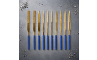 10 Pieces Blue Handle Diamond File Set Long-Lasting Cutting Performance Precision File Kit