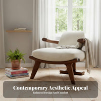 Sherpa Upholstered Armchair Modern Minimalist Design Upholstered Armchair with padding firm-density Foam Seat space-saving Size