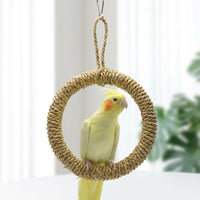 Swing Toy and Budgie Toy for Small Parakeets, Rope Only Circular Climbing Toy for Cockatiel Birds, No Bell Hanging Perch for Cage Enrichment