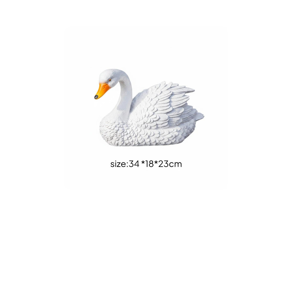 2 Pieces Floating Swan Statue Lifelike Shape Garden Ornament Weather-Resistant