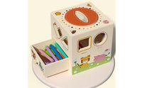 Multifunctional Shape Sorter Early Educational Wooden Sensory Surface Coating Educational Toy for Young Children
