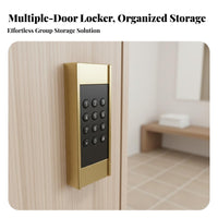 Lockable Wooden Locker Unit Large Capacity Changing Room Cabinet with Lock Heavy-Duty Multi-Door Storage Locker Realistic Wood Grain for Employees, Students, Clients, Gym, Bathroom, Office, School