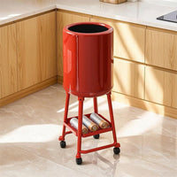 Vertical Standing Trash Bin with Shelf Compact Trash Can with Stand Space-Saving Garbage Can with Inner Inner Bin Modern for Dining Room