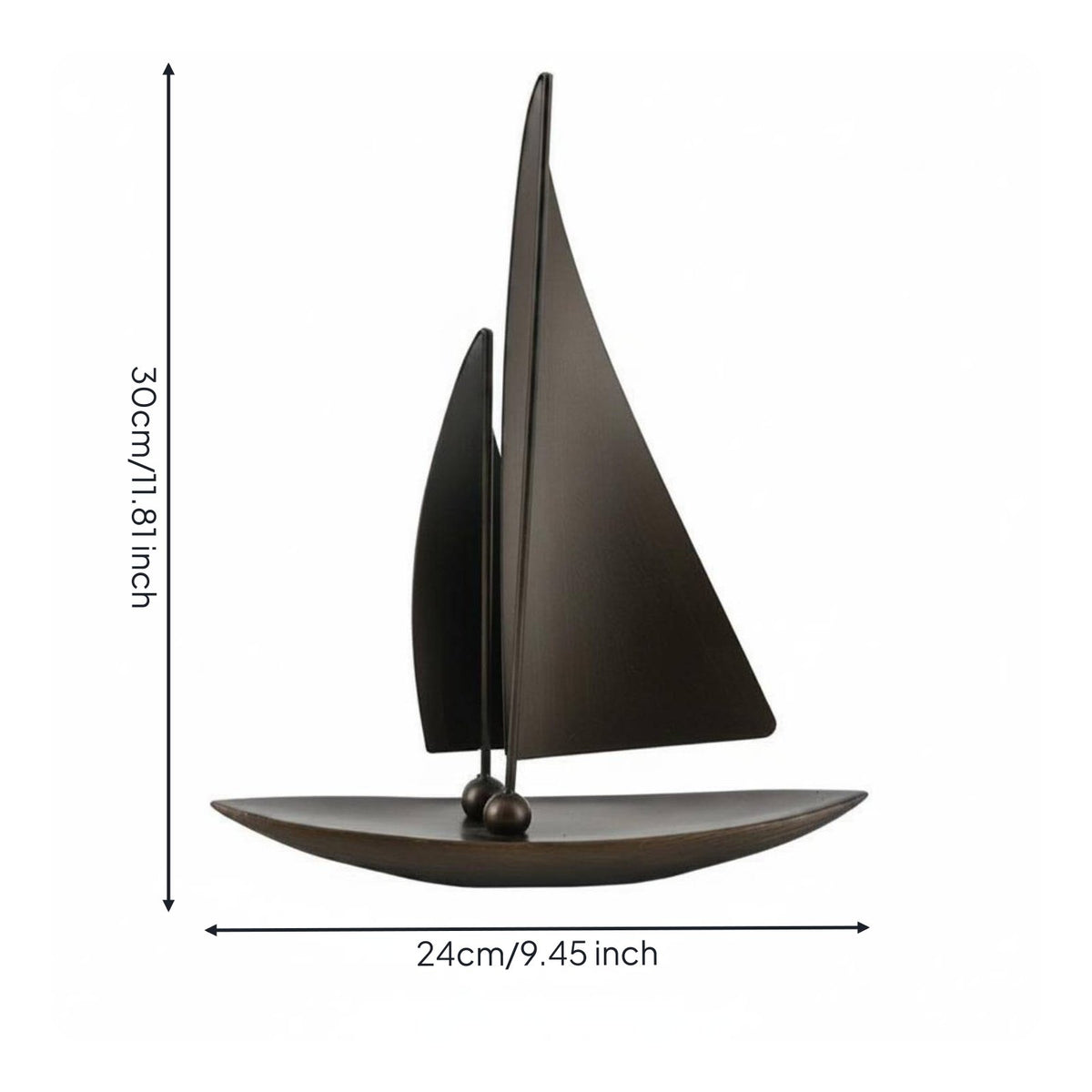 Modern Metal Sailboat Ornament Artistic Design Tabletop Sculpture for Showroom