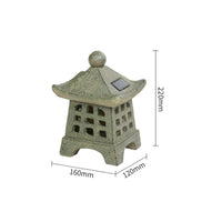 Solar Pagoda Lantern Waterproof Solar Garden Light Textured Resin-Like for Yard