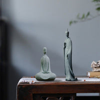 青砂石佛像摆件微景观鱼缸造景假山盆景客厅禅意茶桌面石头小坐佛