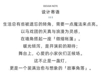 阿楹 法式可爱艺术壁灯客厅儿童房床头90度墙角充电氛围台灯墙饰 马戏团转角壁灯-红蓝-阳角+装饰配件C