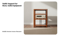 Solid Wood Audio Rack High-Fidelity Grade High-Fidelity Equipment Stand Rounded Edges Wooden Stereo Component Shelf for Audiophiles, Listening Room